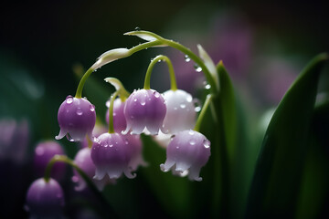 beautiful courtyard is filled with the delicate beauty of flower blossoms, bluebells, and spring flowers.