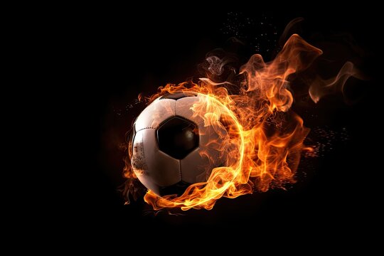 A Blazing Soccer Ball: Capturing the Dynamic Motion and Glowing Shape of a Sport on Fire: Generative AI