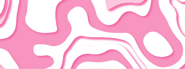 Abstract papercut and pink or white color multi layer gradient pattern on vector white background. Papercut abstract background with pink colour smooth gradient Vector illustration. 