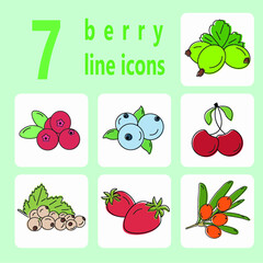 berry line icons