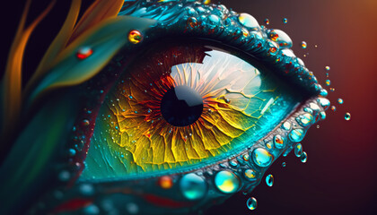 illustration. dragon eyeball, multicolored abstraction	