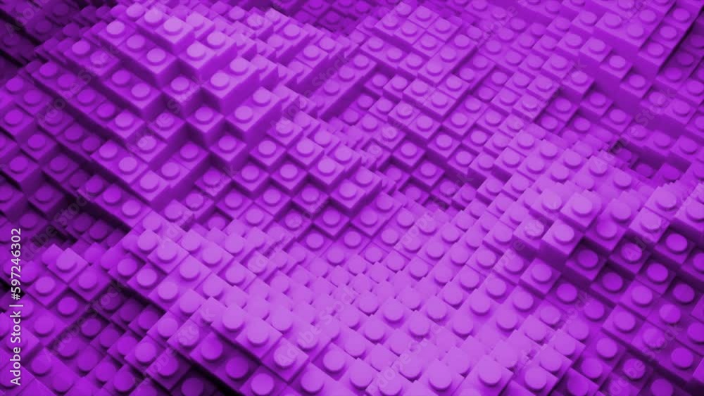 Poster geometric cyber field with 3d waves. design. 3d waves of square columns move in virtual space. virtu