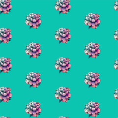 Colored vector seamless half-drop pattern, with inked style flowers
