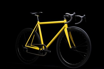 Isolated racing bicycle in yellow and black. Generative AI