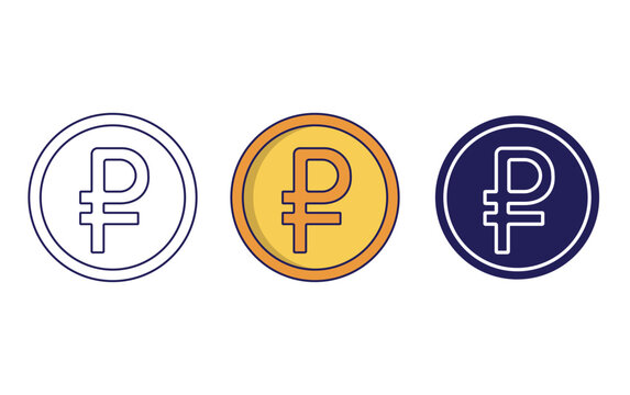 Ruble vector icon