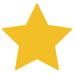 Gold star icon, yellow color curved corner flat style rank, rating concept vector. Trendy design graphic illustration for web, mobile, app, UI, logo, game, stamp, label symbol isolated background.