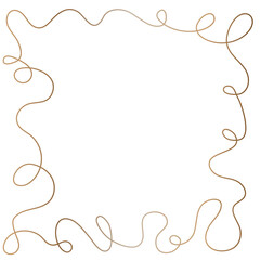 Luxury golden ribbon line frame with blank space and place for text on white background