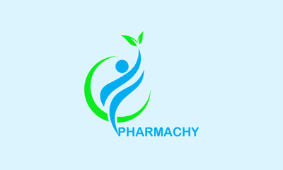 Obraz premium abstract green leaf, pharmacy logo, pharmacy logo vector