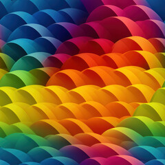 Abstract colorful honeycomb background, seamless pattern. Generative AI