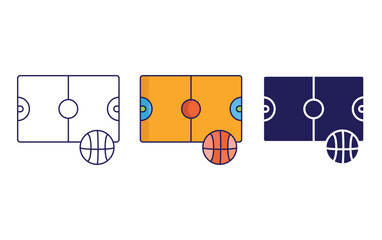 basket ball court vector icon