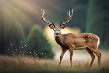 Beautiful adult Deer side view