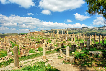 Fototapeta na wymiar Christian quarter in the Roman city of Cuicul in Algeria