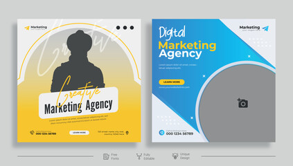 Digital marketing banner design template. Digital business marketing social media post template. Social media banner design template. Social media post design. Social media bundle design. Web banner