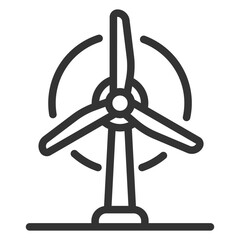 Electric wind generator  - icon, illustration on white background, outline style