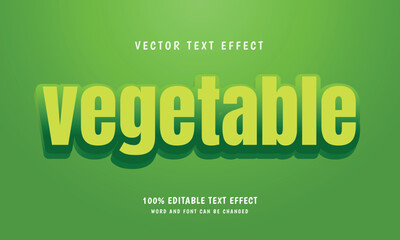 3d green color vegetable editable script font and text effect for nature, vegan