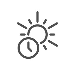 Obraz premium Four seasons and day parts related icon outline and linear vector.