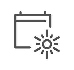 Four seasons and day parts related icon outline and linear vector.