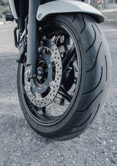 Front wheel motorcycle for racing on road in city