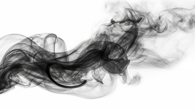 smoke isolated on white, generative ai
