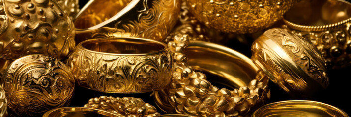shiny gold jewelry background .Neural network AI generated.