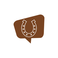 Horseshoe Speech bubble icon isolated on transparent background
