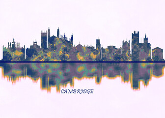 Fototapeta na wymiar Cambridge England, Cityscape, Skyscraper, Buildings, Landscape, city background, modern architecture, downtown, abstract, Landmarks, travel, business, building, view, corporate