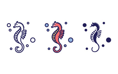 Obraz premium Sea horse vector icon