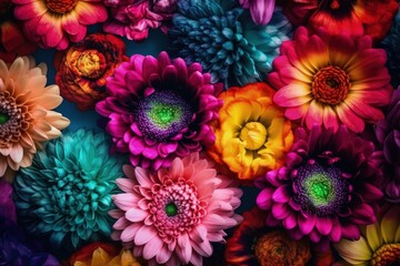 Fototapeta na wymiar Color Explosion: Bold and Striking Chrysanthemum Pattern