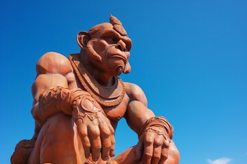 The statue of the powerful Hanuman 3d render