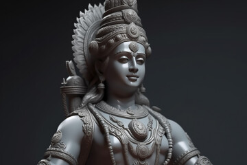 The statue of the powerful Hanuman 3d render - obrazy, fototapety, plakaty