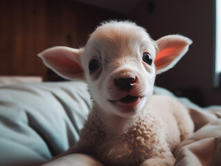 baby goat sweet big eyes