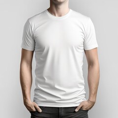 Plain Background Apparel: White T-Shirt Mockup for Clothing Industry