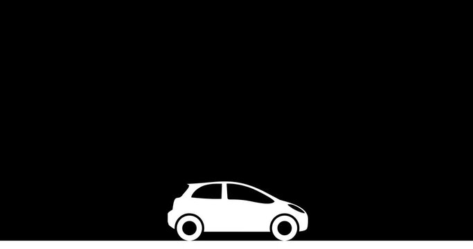 road with car animate footage clip 4k
