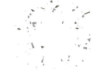 Obraz premium Silver glitter confetti on a white background. Decorative element.