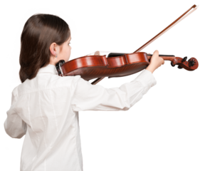 Little child with classic music violin