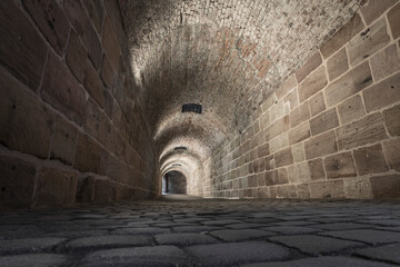tunnel in the old castle