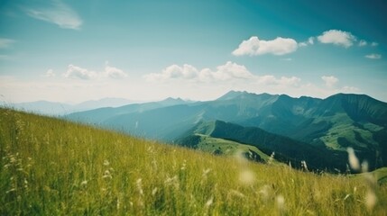 Fototapeta premium Alps summer background. Illustration AI Generative.