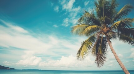 Fototapeta na wymiar Palms on the beach. Illustration AI Generative.