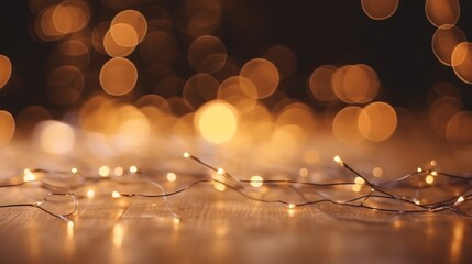 Christmas lights bokeh background. Illustration AI Generative