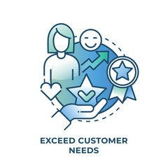 Exceed customer needs concept icon. Hospitality customer service abstract idea line illustration. Isolated outline drawing.