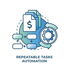Repeatable tasks automation concept icon. Payroll processing software benefit abstract idea line illustration. Isolated outline drawing.