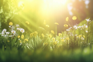 spring background with grass