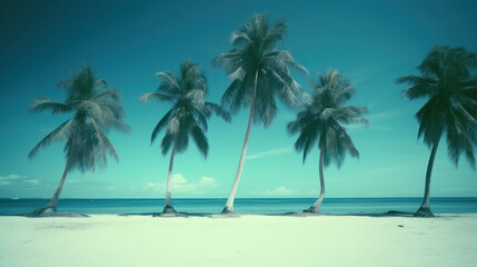 Fototapeta na wymiar Tropical beach background. Illustration AI Generative.