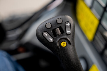 Construction equipment switch lever for steering and changing angle and speed for operating bucket