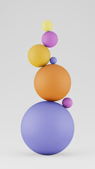 balanced still life with geometric shapes, 3d render
