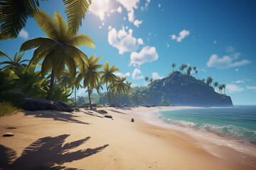 Obraz premium beach with coconut trees