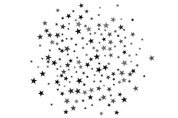 Obraz premium Star confetti. Silver casual confetti background. Bright design pattern.