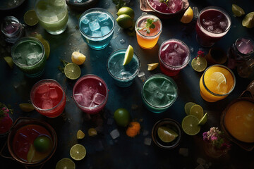 Mexican colorful softdrinks cinematic Style
