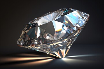 diamond on black background, created with Generative AI technology