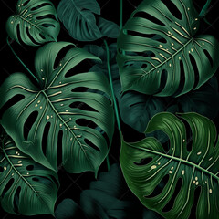 Obraz na płótnie Canvas Tropical Leaves: A Texture-rich Background. Generative AI.